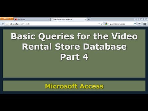 Temel Sorgular İçin Access Veritabanı Video Kiralama Mağazası - Bölüm 4