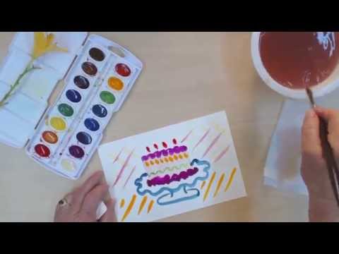Çocuklar İçin Basit Resim Dersleri | Nasıl Çizmek Ve Doğum Günü Pastası Boya | Cp
