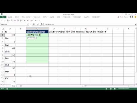 Excel Sihir Numarası 1142: Her İki Satırdan Formülü İle Almak: Dizin Ve Satır * 2