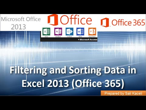 Sıralama Ve Süzme Excel 2013 (Office 365) Veri: Bölüm 6 18 Resim 1