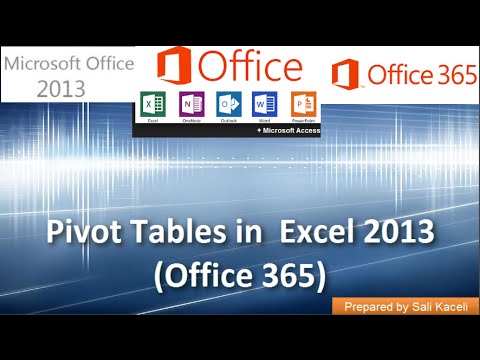 Pivot Tablolar Excel 2013 (Office 365) Kullanarak: Bölüm 14 18 Resim 1