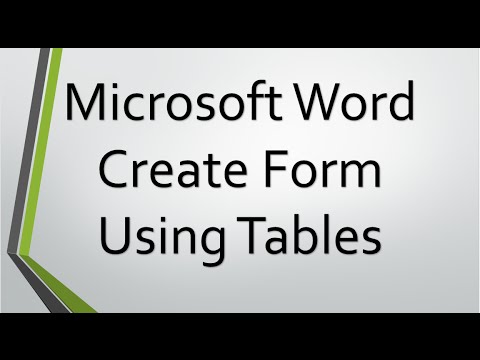 Microsoft Word Kullanarak Form Oluşturmayı