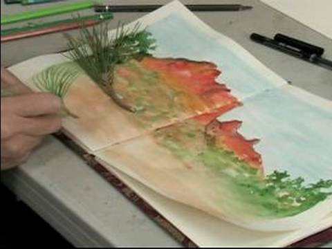 Nasıl Suluboya Resim Bir Dergi Oluşturmak İçin : Ağaç Suluboya Bir Dergide Özetliyor Ekleme  Resim 1