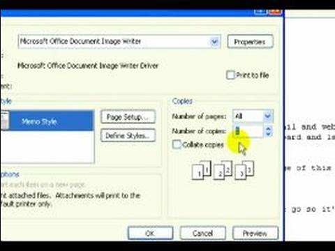 Nasıl Microsoft Outlook : Microsoft Outlook Bir E-Posta Yazdırma Sayfaları Seç 
