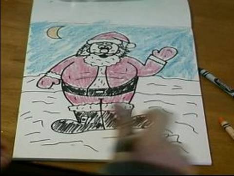 Noel Karakter Karikatür Çizmek İçin Nasıl: Nasıl Bir Karikatür Santa Çizim Üzerinde Son Rötuşları Koymak Resim 1