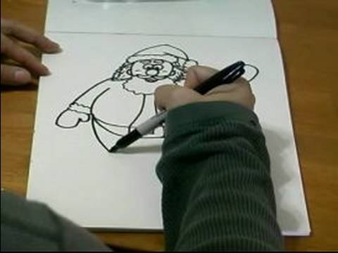 Noel Karakter Karikatür Çizmek İçin Nasıl: Nasıl Pantolon Üzerinde Santa Beraberlik İçin