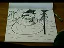 Noel Karakter Karikatür Çizmek İçin Nasıl: Bir Çizgi Film Kardan Adam Renk Ekleme Resim 3