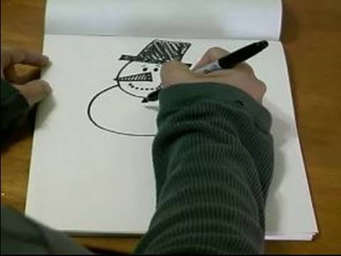 Noel Karakter Karikatür Çizmek İçin Nasıl: Nasıl Bir Çizgi Film Kardan Adam Gövde Beraberlik İçin