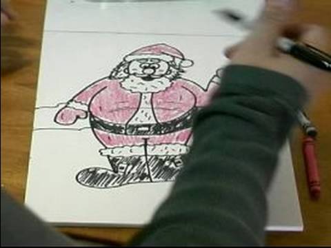 Noel Karakter Karikatür Çizmek İçin Nasıl: Nasıl Noel Baba İçin Bir Ayar Renk Resim 1