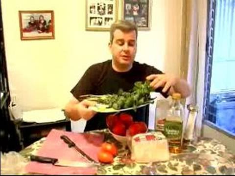 Domates Fesleğen Salata Çatalı: Domates Fesleğen Salata Yapmak İçin Malzemeler Resim 1