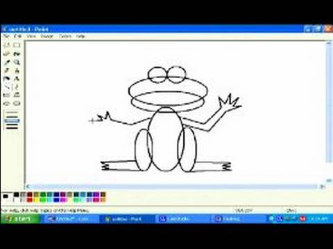 Microsoft Paint'te Karikatür Hayvanlar Çizim: Çizgi Film Kurbağanın Silah Ms Paint'te Çizim Yapmak Nasıl Resim 1