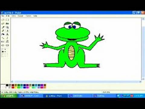 Ms Paint'te Çizgi Film Kurbağa Çizmek İçin Nasıl Microsoft Paint'te Karikatür Hayvanlar Çizim : 