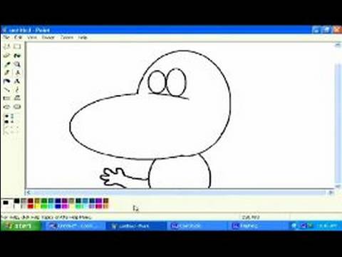 Microsoft Paint'te Karikatür Hayvanlar Çizim: Çizgi Film Köpek Silah Ms Paint'te Çizim Yapmak Nasıl Resim 1