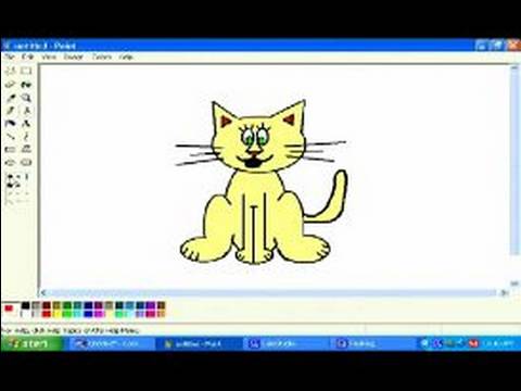 Ms Paint'te Bir Karikatür Kedi Rengi Nasıl Microsoft Paint'te Karikatür Hayvanlar Çizim :  Resim 1