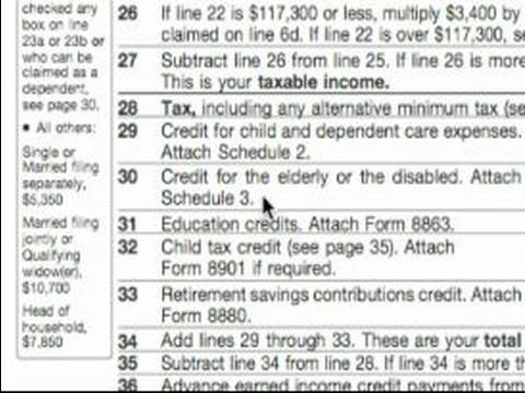 Nasıl Bir 1040A Vergi Formu Doldurun: 1040A Yaşlı Ve Özürlü Kredi İpuçları Resim 1