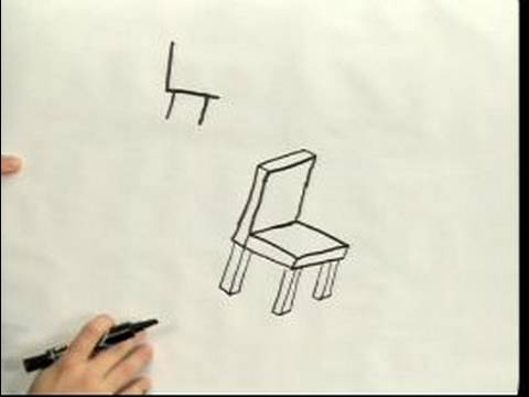 Kolay Karikatür Çizim: Çizgi Film Sandalye 3D Çizmek İçin Nasıl Resim 1