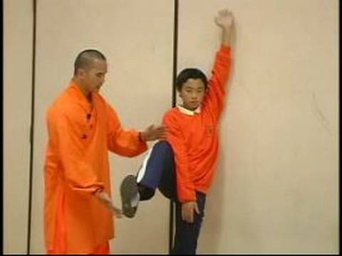 Shaolin Kung Fu'su Uzanır Ve Hamle: Yan Bacak İtme Shaolin Kung Fu Resim 1