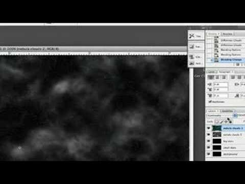 Photoshop Eğitimi: Sahne Alanı : Photoshop Uzay Sahne İçin Nebula Bulutlar Karıştırma 