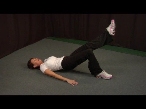 Karın Egzersizleri: Karın Egzersizleri: Sırtüstü Köprü Bacak Uzatma. Resim 1