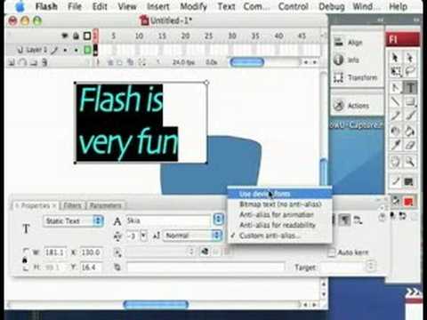 Adobe Flash Araçları: Flash Araçları: Metin Aracıyla Ayarlama İzleme