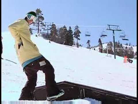 Snowboard Tricks: 5-O Biler: Snowboard: Ayak Yan 5-0 Küpeşte Eziyet Daha Düşük Vücut Formu