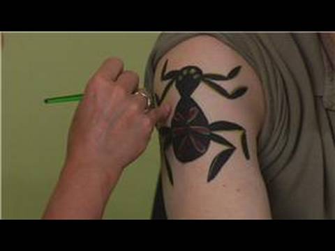 Bir Örümcek Yüz Boyalar İle Boyama: Bir Örümcek Gölgeleme Yüz Boyama Resim 1