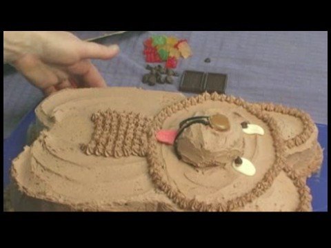 Bir Oyuncak Ayı Pasta Süsleme: Şeker Bir Oyuncak Ayı Pasta Süslemek İçin Kullanma Resim 1