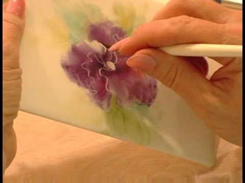 Nasıl Porselen Boya : Sil Porselen Resimlerinde Çiçek Şekil Araçları Kullanılarak  Resim 1