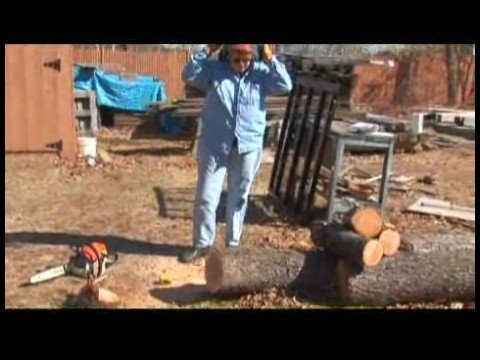 Bir Kase Boş Woodturning İçin Hazırlanıyor: Bir Kase Boş Bir Chainsaw Kullanma Hazırlanıyor Resim 1