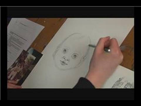 Bir Çocuğun Yüzü Çizim: Bir Çocuğun Yüzü Çizim: Saç Resim 1
