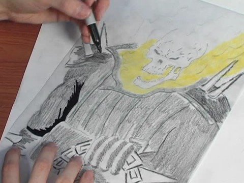 Nasıl Bir Süper Kahraman Çizmek İçin : Ghost Rider Beraberlik İçin Nasıl: Mürekkep