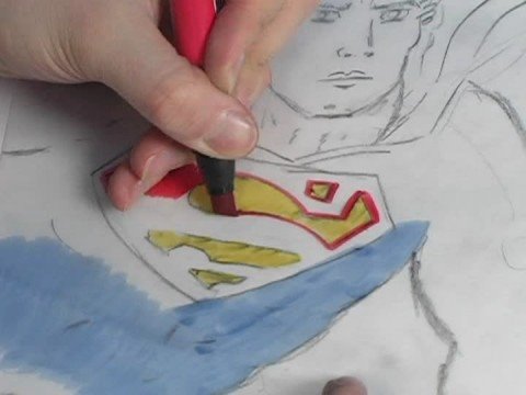 Nasıl Bir Süper Kahraman Çizmek İçin : Süpermen'i Nasıl: Renklendirme Seçenekleri Resim 1