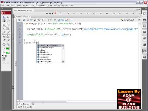 Flash Actionscript 3 Öğretici İçinde Javascript Halk Pencere