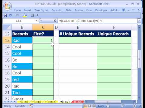 Excel Sihir Numarası #187: Benzersiz Liste W Dinamik Formül