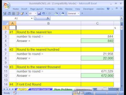 Excel Busn Matematik 15: Büyük Matematik Word Sorun