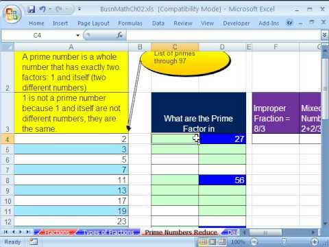 Excel Busn Matematik 17: Asal Ve Azalan Bakiyeli Kesirler Resim 1