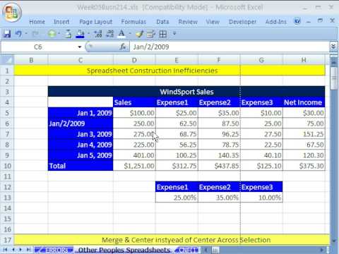 Highline Excel Sınıf 26: Diğer Halklar Elektronik Tabloları Sabitleme