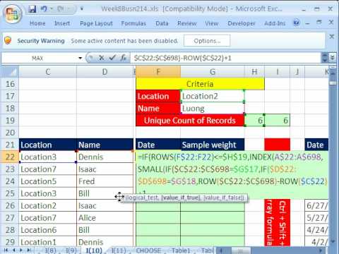 Highline Excel Sınıf 45: İndis İşlevi Ve Maç İşlev 12 Sıra Dışı Örnekleri