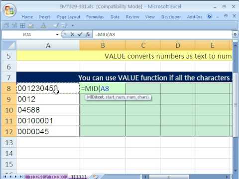 Excel Sihir Numarası 331: Önünde Sıfır Olmadan Sayı Ayıklamak