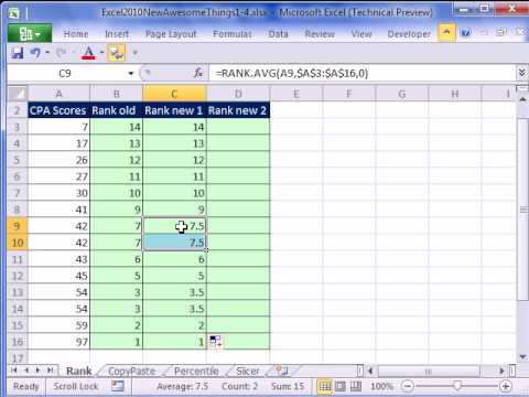 Excel 2010 Önceki #1: Yeni Sırası İşlev Sırası. Ave