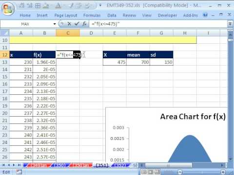 Excel Büyü Hüner 351: Dinamik Alan Grafiği (Arsa X Ve F (X) Alan Grafiği Üzerinde) Resim 1
