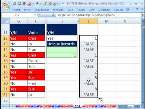 Excel Sihir Numarası 368: Count Benzersiz Öğeleri İle Birden Fazla Ölçüt