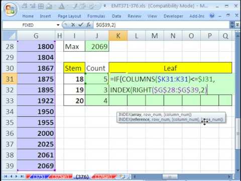 Excel Sihir Numarası 376: Kök Ve Yaprak Grafik Büyük Sayılar İçin