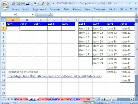 Excel Büyü Hüner 412: Veri Doğrulama Damla Aşağı Liste Ve Kaydır İşlevi