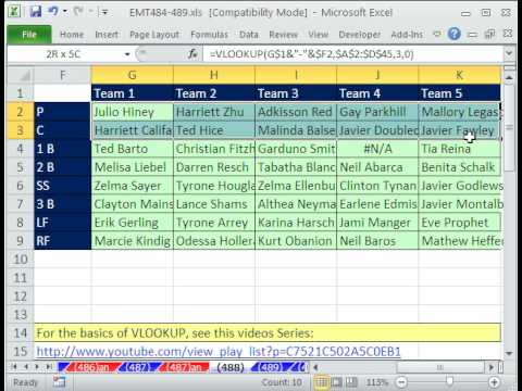Excel Sihir Numarası 488: Düşeyara 2 Arama Değerleri Olan Dönüş Değerleri Ve Parça Aşağı Hataları Tablosu Resim 1