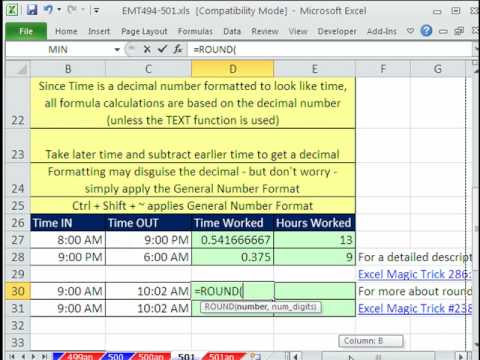 Excel Sihir Numarası 501: Excel Saat Biçimini Ve Hesaplamalar (10 Örnekler)