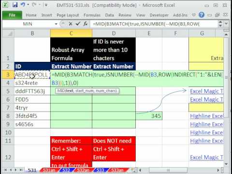 Excel Büyü Hüner 531: Özü Sayılardaki Orta, Metin Dizesi Bb34G 34 (2 Yöntem)