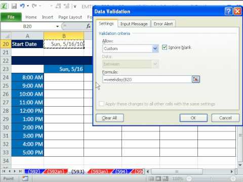 Excel Büyü Hüner 593: Pazartesi Günleri Yalnızca Veri Doğrulama Özel Formülü İle Hafta İçi İşlevini Kullanma