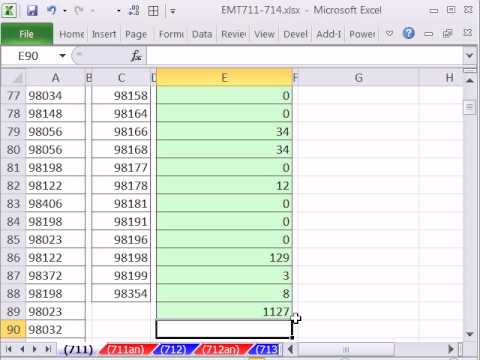 Excel Büyü Hüner 711: Kont Çalışanların Zıp Code Topla Countıf Verilen İlçe Dayalı