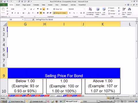 Excel Finans Sınıfını 51: Par - İndirim - Premium Tahvil Resim 1